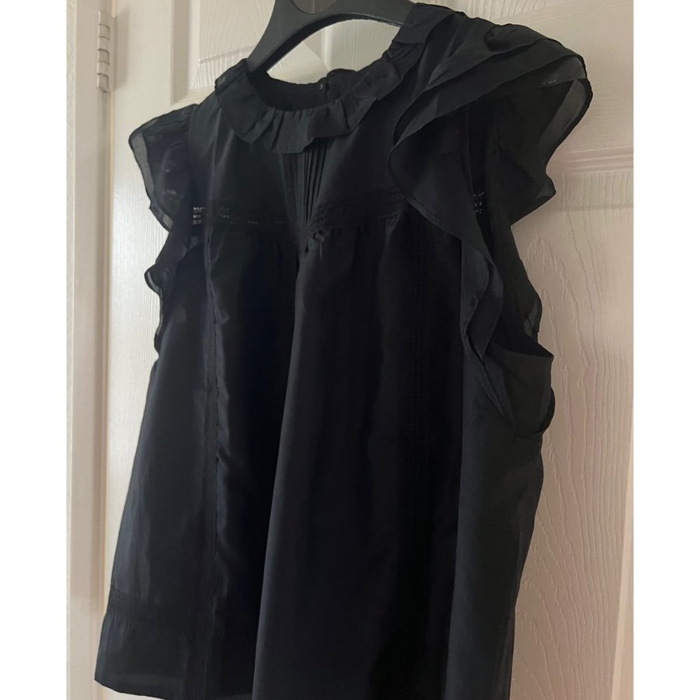 J. Crew Flutter-sleeve top in cotton-silk voile NWT